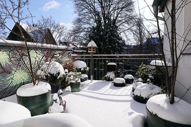 Balkon im Schnee